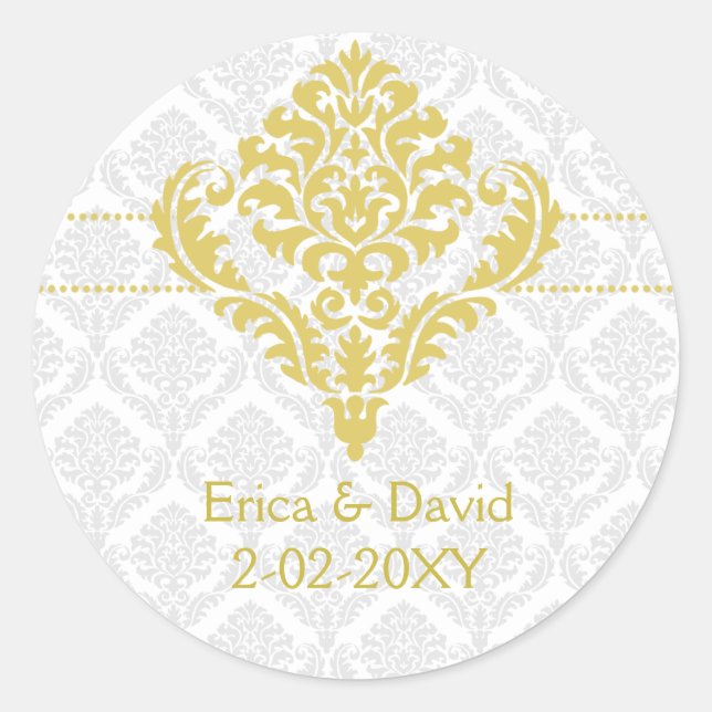 yellow damask envelope seals (Front)