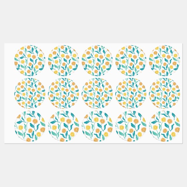 Yellow Dandelion Floral Pattern - Nature-Inspired  (Sheet)