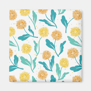 Yellow Dandelion Floral Pattern - Nature-Inspired  Magnet