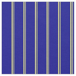 Yellow & Dark Blue Coloured Stripes/Lines Pattern Fabric