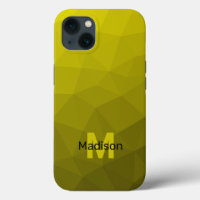 Yellow dark ombre geometric mesh pattern Monogram