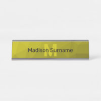 Yellow dark ombre geometric mesh pattern Monogram