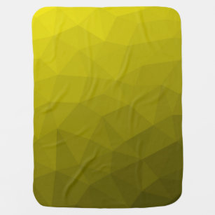 Yellow dark ombre gradient geometric mesh pattern baby blanket