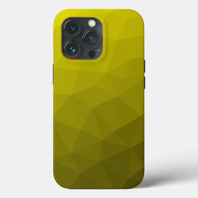 Yellow dark ombre gradient geometric mesh pattern Case-Mate iPhone case (Back)