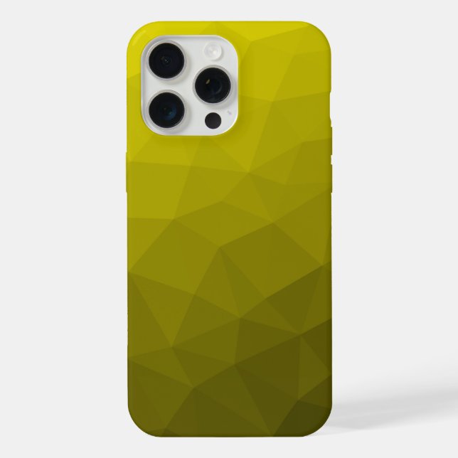 Yellow dark ombre gradient geometric mesh pattern iPhone case (Back)