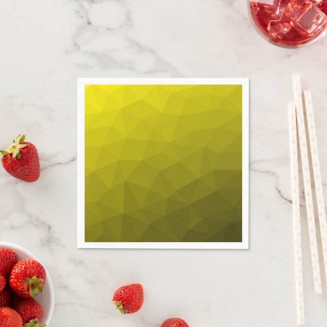 Yellow dark ombre gradient geometric mesh pattern napkin (Insitu)