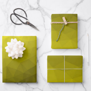 Yellow dark ombre gradient geometric mesh pattern wrapping paper sheet