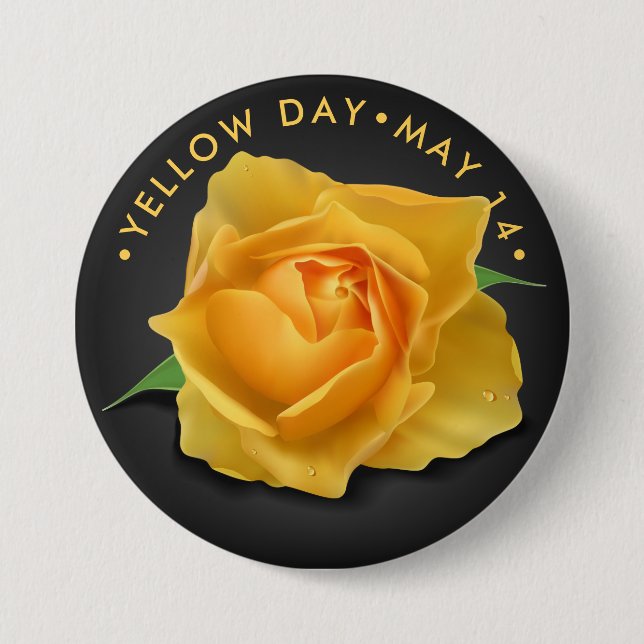 Yellow Day Rose Day 7.5 Cm Round Badge (Front)