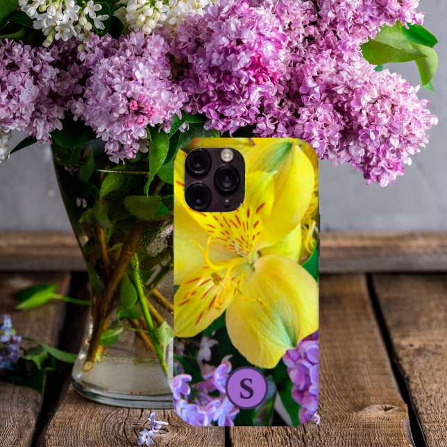 Yellow Daylilies & Purple Lilac Flowers Case-Mate iPhone Case (Creator Uploaded)