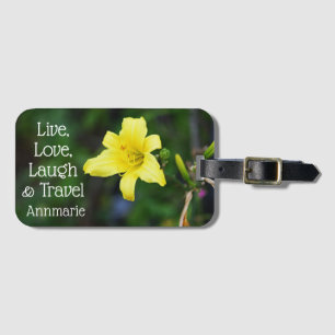 Yellow Daylily Elegant Flower Motivational Luggage Tag