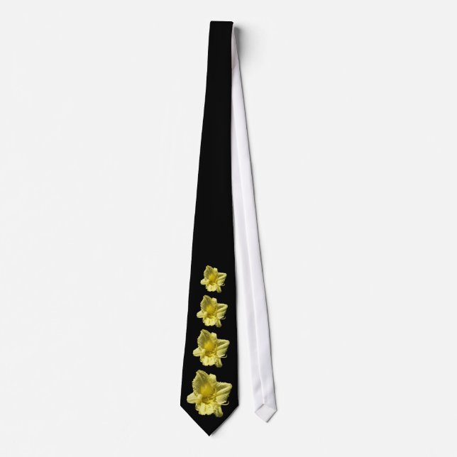 Yellow Daylily Flower Tie (Front)