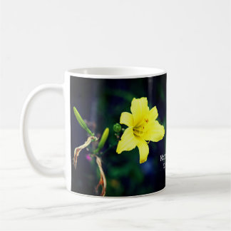 Yellow Daylily Inspirational Quote Mug