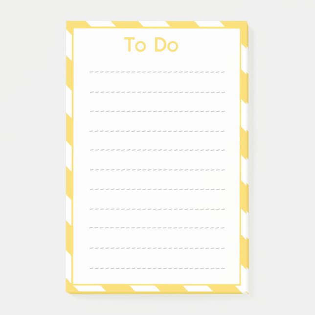 Yellow Deckchair Stripes To Do List Post-it Notes (Front)