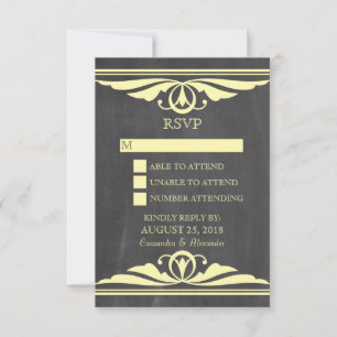 Yellow Deco Chalkboard Response Card