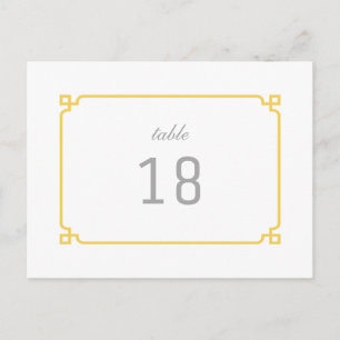 Yellow Deco Chic Table Number Postcard