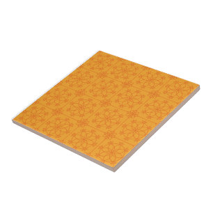 Yellow Decorative mandala art geometric Pattern Tile
