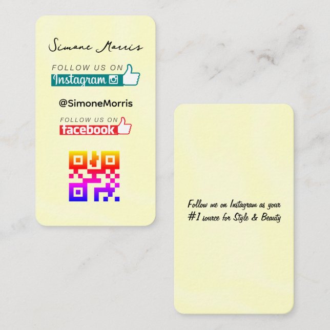 Yellow Design Business Card (Front/Back)