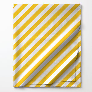 Yellow Diagonal Stripes Pattern Fabric