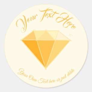 Yellow Diamond Gemstone Jewellery. 50 Golden Weddi Classic Round Sticker