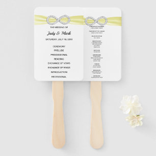Yellow Diamond Infinity Wedding Program Fans