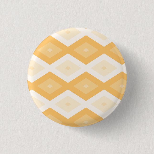 Yellow diamond pattern 3 cm round badge (Front)
