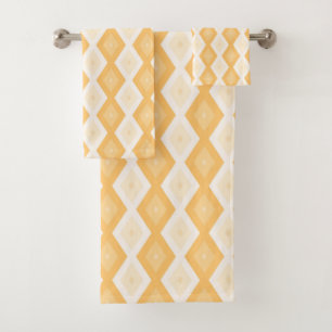 Yellow diamond pattern bath towel set