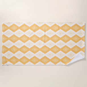 Yellow diamond pattern beach towel