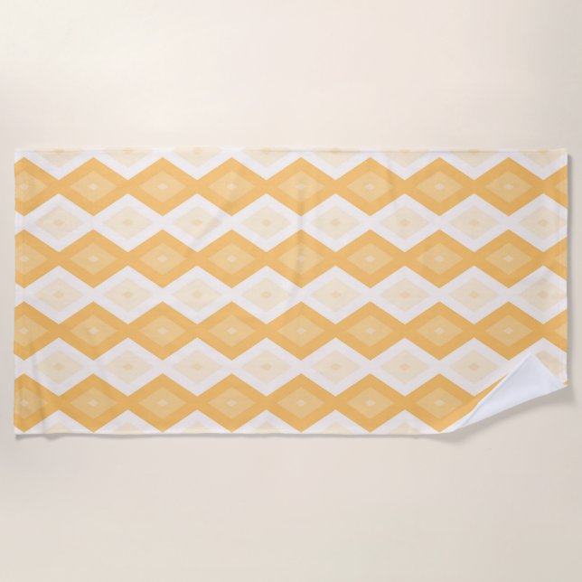 Yellow diamond pattern beach towel (Front)