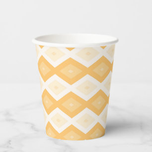 Yellow diamond pattern paper cups