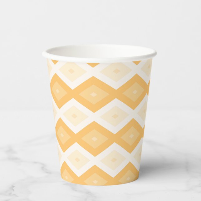 Yellow diamond pattern paper cups (Front)