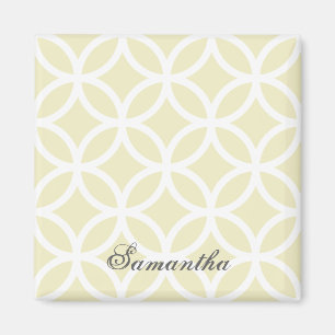 Yellow Diamond Pattern Personalised Magnet