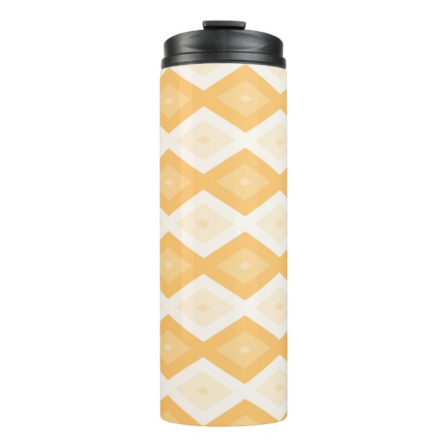 Yellow diamond pattern thermal tumbler (Front)