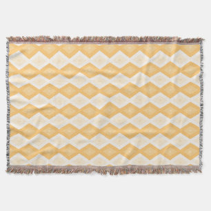 Yellow diamond pattern throw blanket