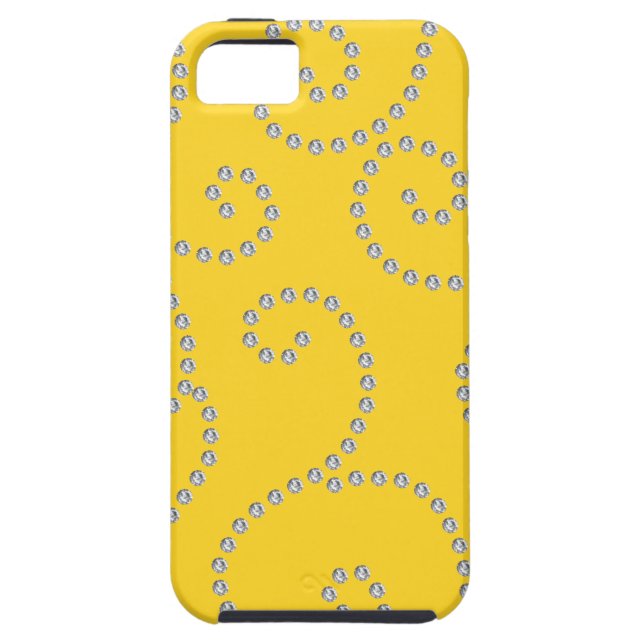 Yellow diamond swirls Case-Mate iPhone case (Back)