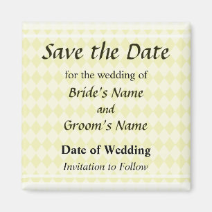 Yellow Diamonds Save the Date Magnet