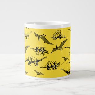 Yellow Dinosaurs Jumbo Coffee Mug