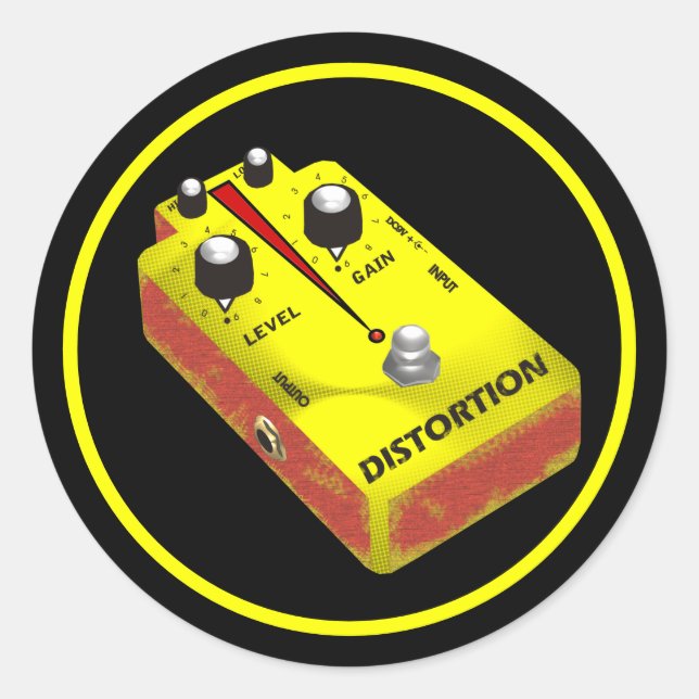 Yellow Distortion Classic Round Sticker (Front)