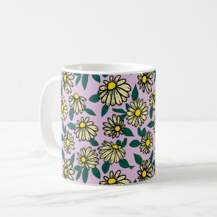 Yellow Ditsy Floral Pattern Coffee Mug