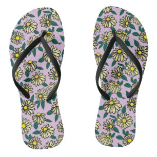 Yellow Ditsy Floral Pattern Jandals