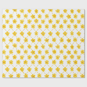 Yellow Ditsy Grandmillenial flowers Wrapping Paper