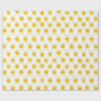 Yellow Ditsy Grandmillenial flowers Wrapping Paper
