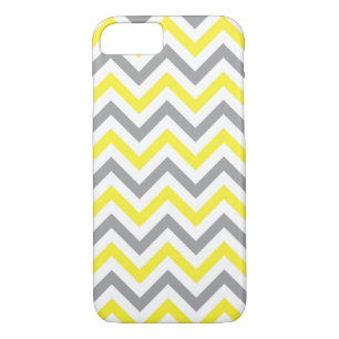 Yellow, Dk Grey Wht Large Chevron ZigZag Pattern Case-Mate iPhone Case
