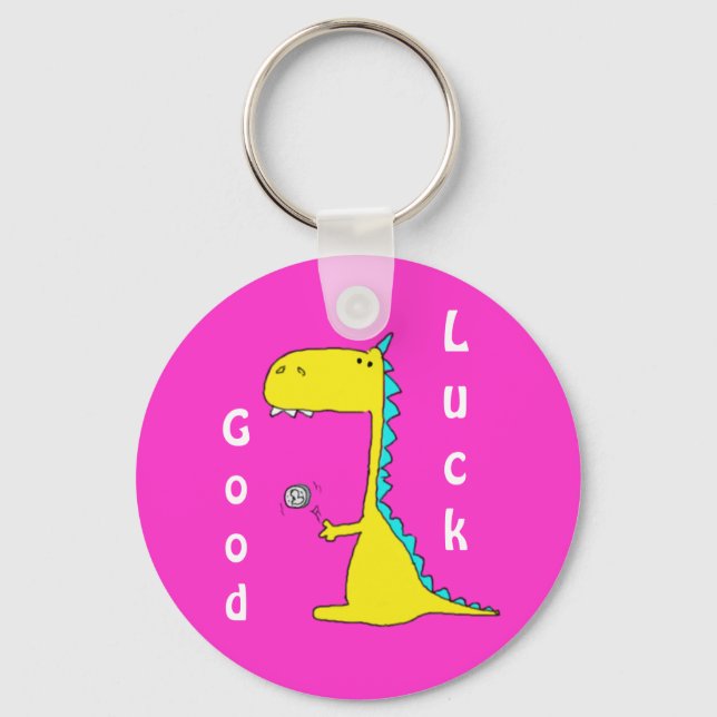 YELLOW DlNO, Good , Luck Key Ring (Front)