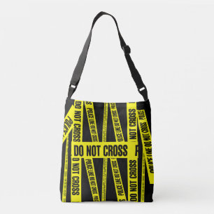 Yellow Do Not Cross Crime Scene Tape Danger Areas Crossbody Bag