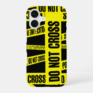 Yellow Do Not Cross Crime Scene Tape Danger Areas iPhone 16 Case