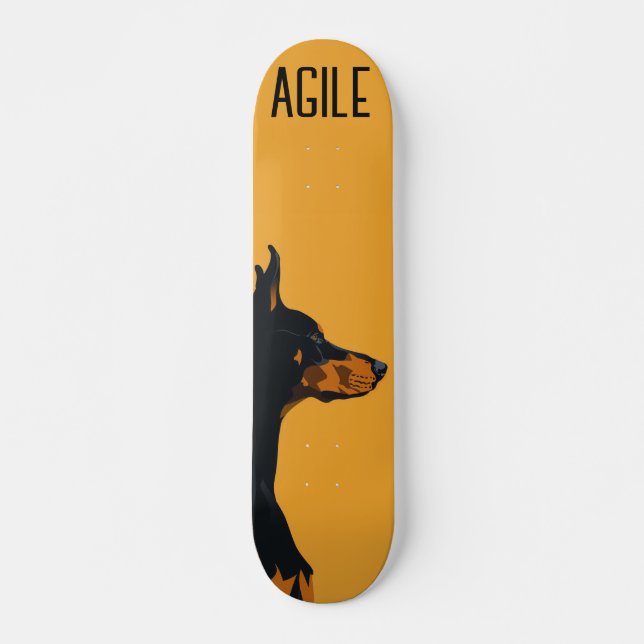 Yellow Doberman Skateboard (Front)