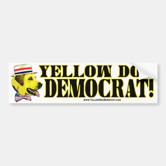 Yellow Dog Democrat Bumper Sticker  (Front)