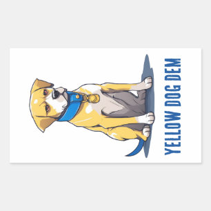 Yellow Dog Democrat Politics USA President 2024 Rectangular Sticker