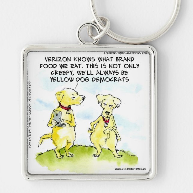 Yellow Dog Democrats Funny Key Ring (Front)