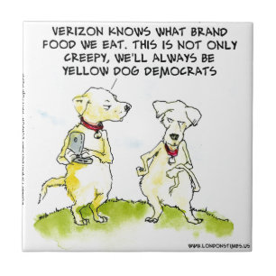 Yellow Dog Democrats Funny Tile